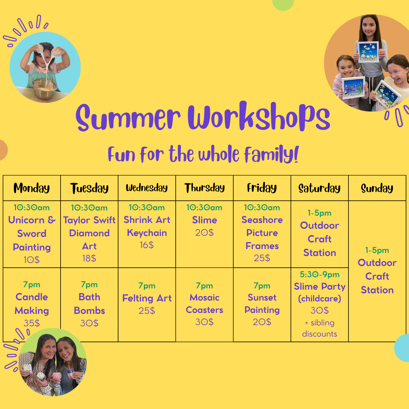 Craft Workshops - For Teens & Adults!